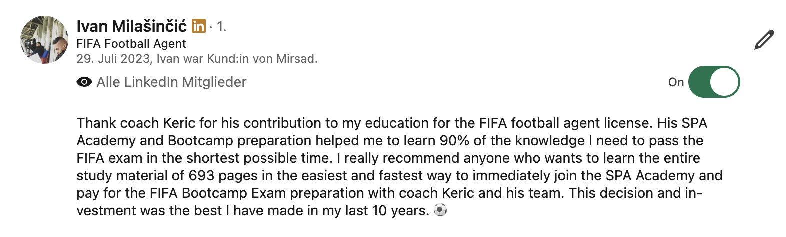 Ivan Milašinčić — FIFA Football Agent