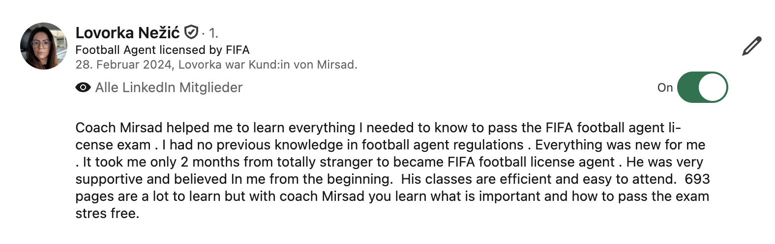 Lovorka Nežić — Football Agent licensed by FIFA