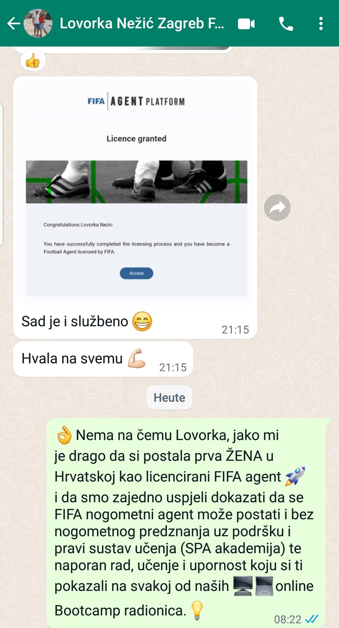 WhatsApp — Lovorka Nežić, Licence Granted